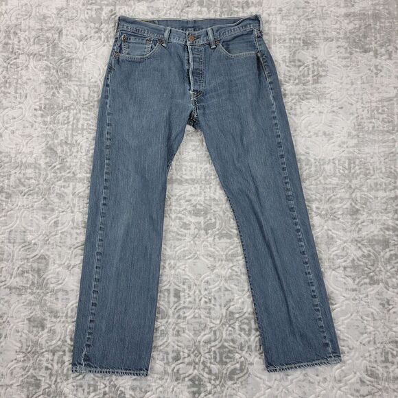 Levi's 501 Jeans Mens 33x30 Meas. 32x28 Blue Original Button Fly Straight Leg